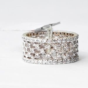 Eternity band ring sterling silver & CZs 10